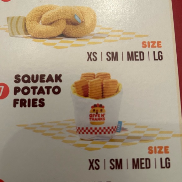 Bark Box Given Thanks Squeak Potato Fries Dog Toy - Picture 3 of 8